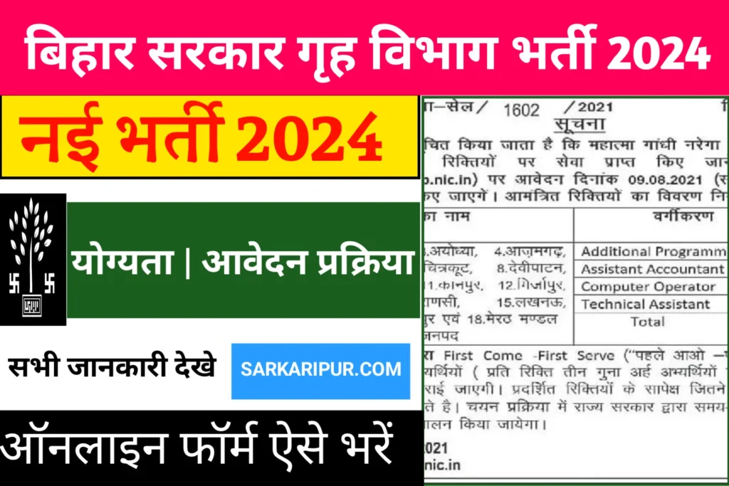 Bihar Home Department Recruitment 2024