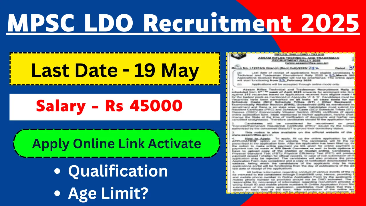 MPSC LDO Assistant Professor Recruitment 2025