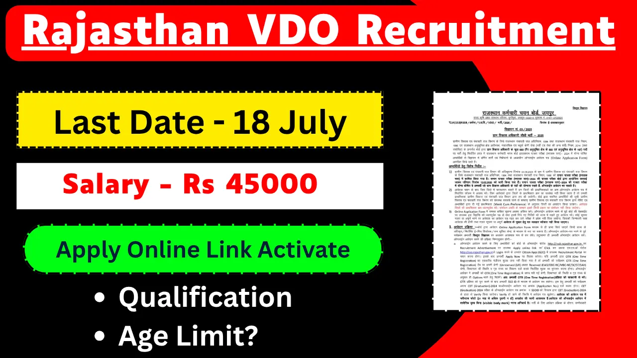Rajasthan VDO Recruitment 2025