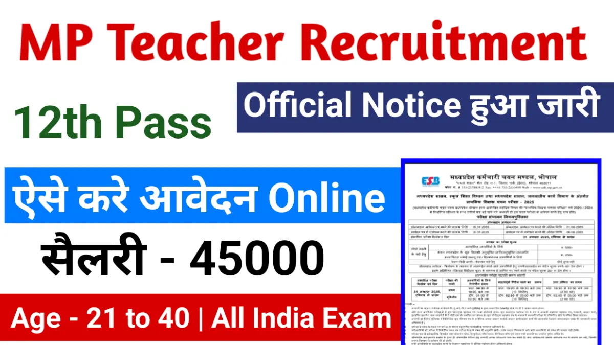 MP Primary Teacher Recruitment 2025